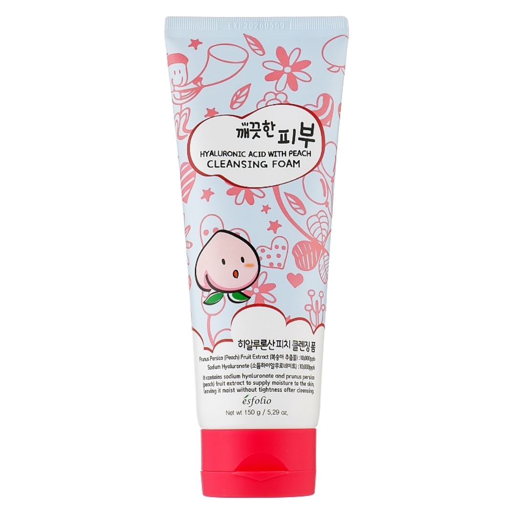 Esfolio Hyaluronic Acid with Peach Cleansing Foam 150g