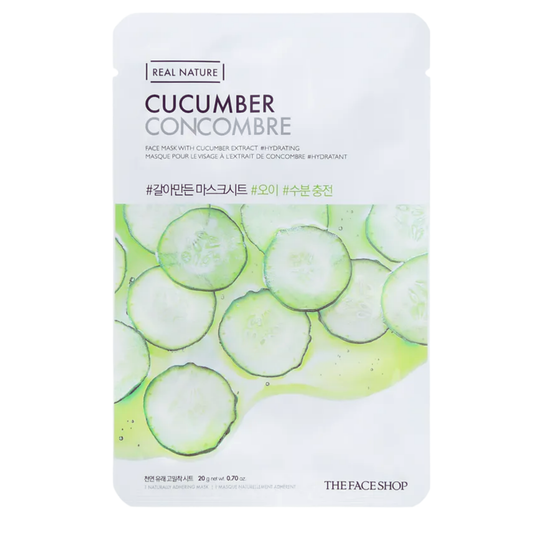 THE FACE SHOP - Real Nature Face Mask Cucumber, 20g x 10 pcs.