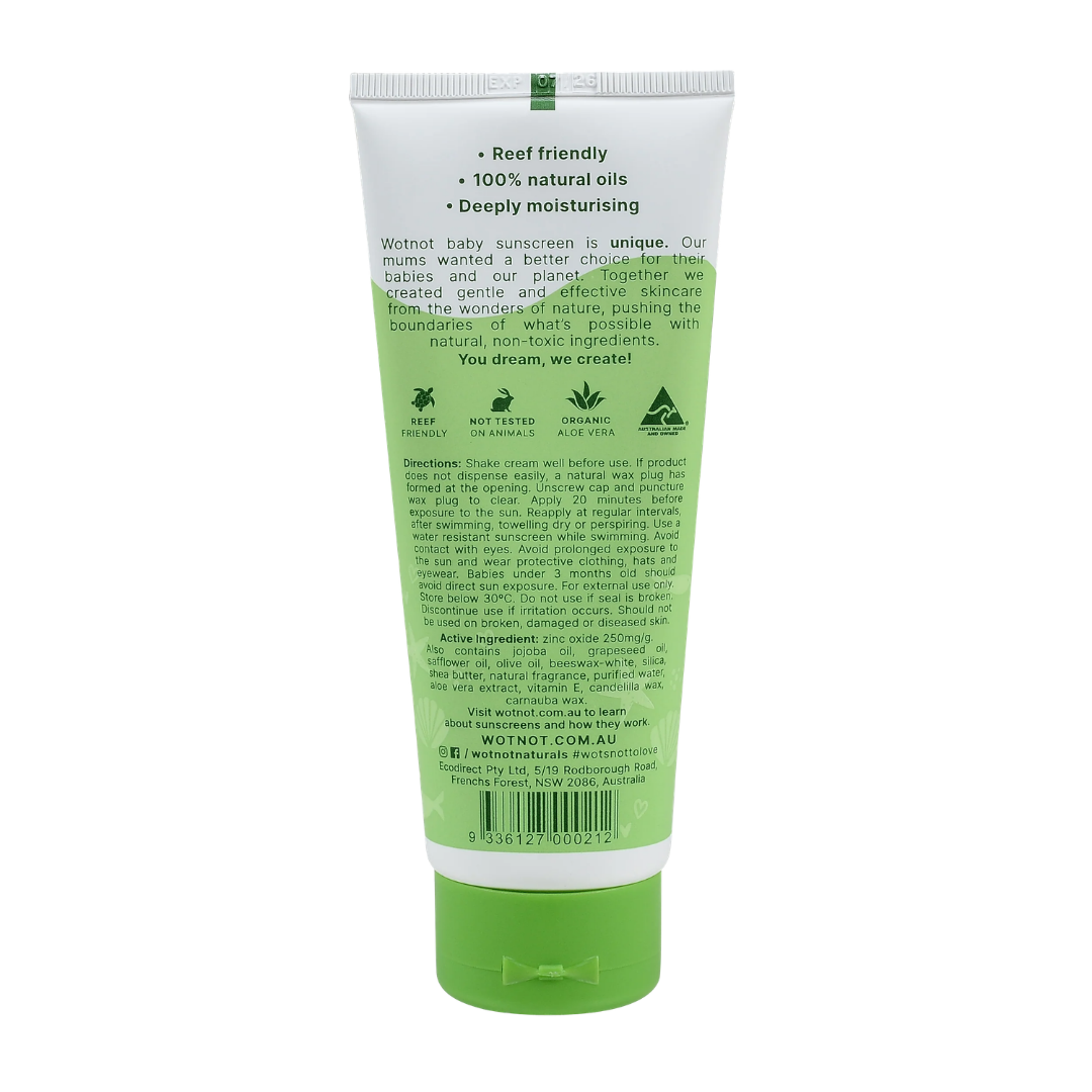 Wotnot Natural Sunscreen for Babies SPF30 100g